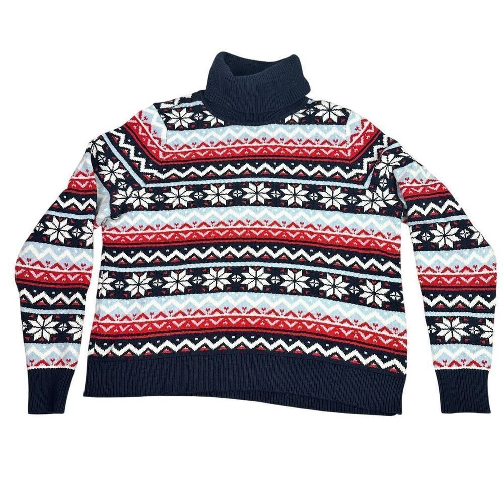 Nordstrom 1901 Snowflake Fair Isle Sweater Large